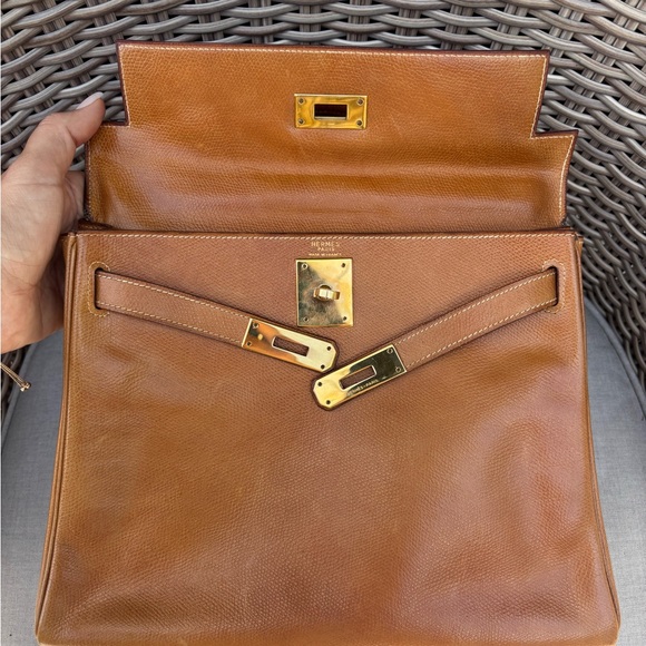 Authentic HERMES vintage KELLY 28 gold Courchevel Circa 1963 🦄 - Picture 3 of 16